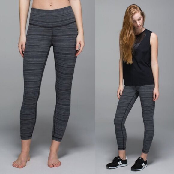 Lululemon High Times Pant Luxtreme In Cyber Stripe Deep Coal Black Size 2 - Picture 1 of 8